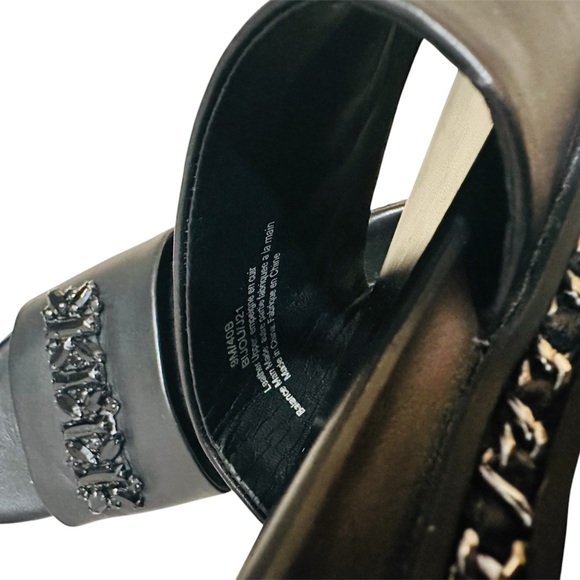 Karl Lagerfeld Paris Womens Bijou Leather Embellished Slide sandals - Picture 10 of 11